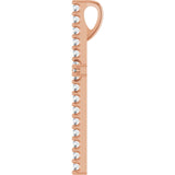 14K Gold Round Natural Diamond Petite Cross Necklace or Pendant - Rose Gold - view 8