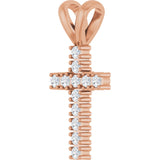 14K Gold Round Natural Diamond Accented Cross Pendant – up to 3/4 CTW - Rose Gold - view 11