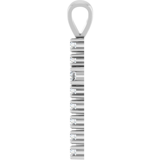 Platinum Round Natural Diamond Accented Cross Pendant – up to 3/4 CTW - view 12