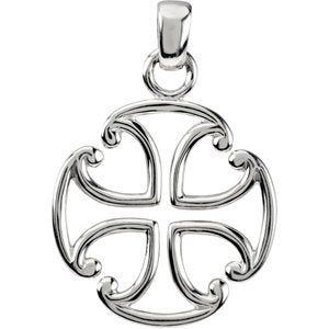 10K Gold Maltese Cross Pendant - view 3