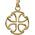 10K Gold Maltese Cross Pendant
