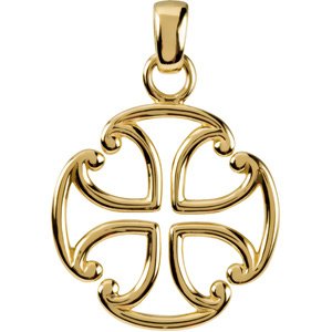 10K Gold Maltese Cross Pendant