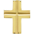 14K Gold Grooved Cross Pendant – 26.5x20.5mm - Yellow Gold