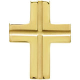 14K Gold Grooved Cross Pendant – 26.5x20.5mm - Yellow Gold