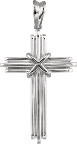 14K Gold Cross Pendant – 36.75x24.5mm - White Gold