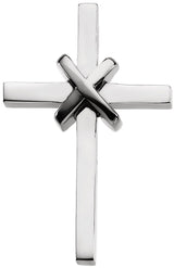14K Gold Cross Pendant – 27.75x19mm - White Gold