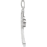 14K Gold Round Natural Diamond Micro Pavé-Style Cross Pendant - view 5
