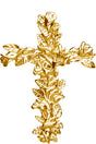 10K Gold Floral-Inspired Cross Pendant