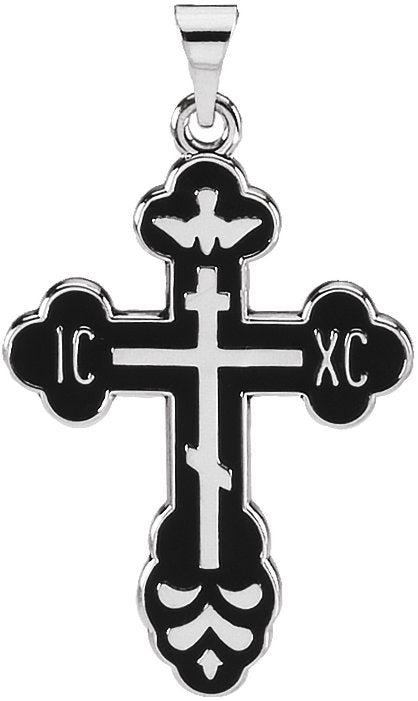 14K Gold St. Xena Cross Pendant - White Gold