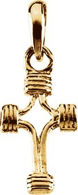 14K Gold Cross Pendant – 14.75x10mm - Yellow Gold
