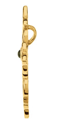 14K Gold Round Natural Peridot Cross Pendant II - Yellow Gold - view 4