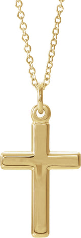 14K Gold Cross Necklace or Pendant – 16.5x12mm - Yellow Gold