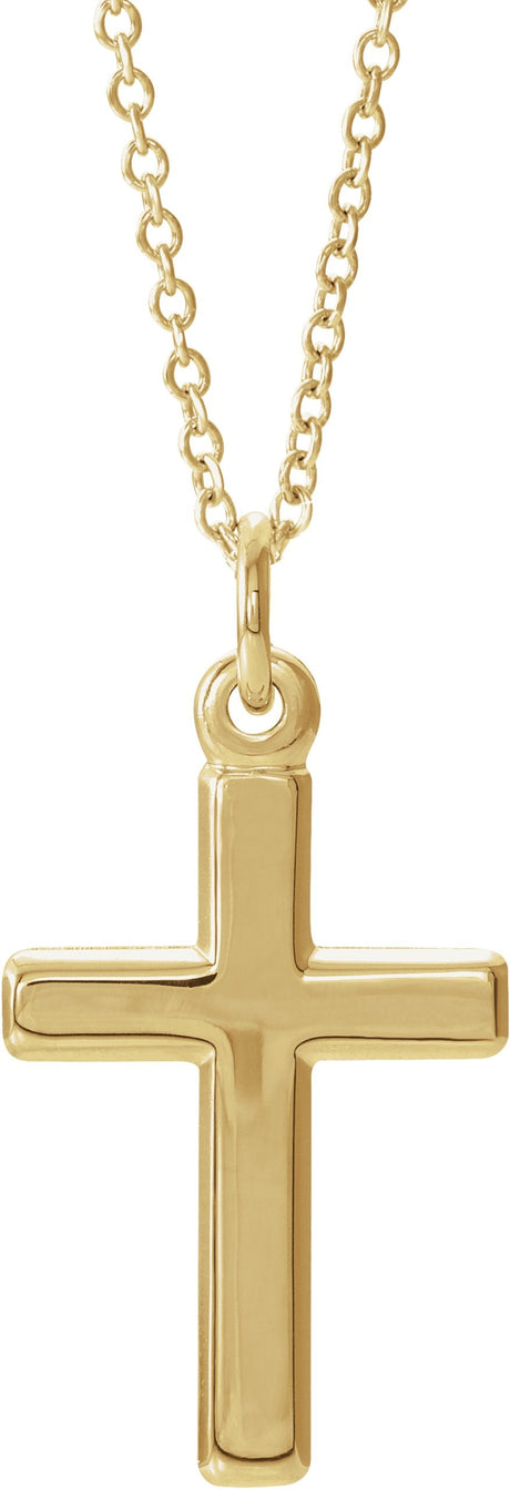 14K Gold Cross Necklace or Pendant – 16.5x12mm - Yellow Gold