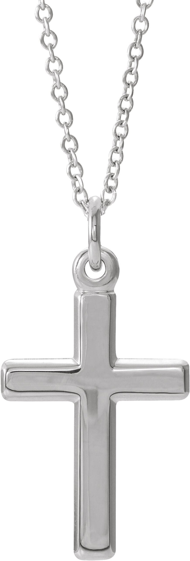 14K Gold Cross Necklace or Pendant – 16.5x12mm - White Gold
