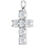 Platinum Round Natural Diamond Accented Cross Necklace or Pendant – up to 1 3/8 CTW - view 8