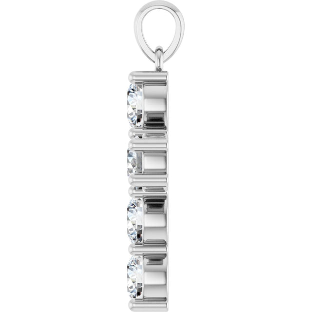 Platinum Round Natural Diamond Accented Cross Necklace or Pendant – up to 1 3/8 CTW - view 9