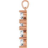14K Gold Round Lab-Grown Diamond Accented Cross Necklace or Pendant – up to 1 1/2 CTW - Rose Gold - view 9