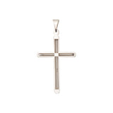 14K Gold Unadorned Cross Pendant - White Gold - view 3
