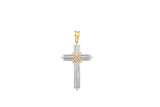 14K Gold Cross Pendant – 36.75x24.5mm - Two-Tone