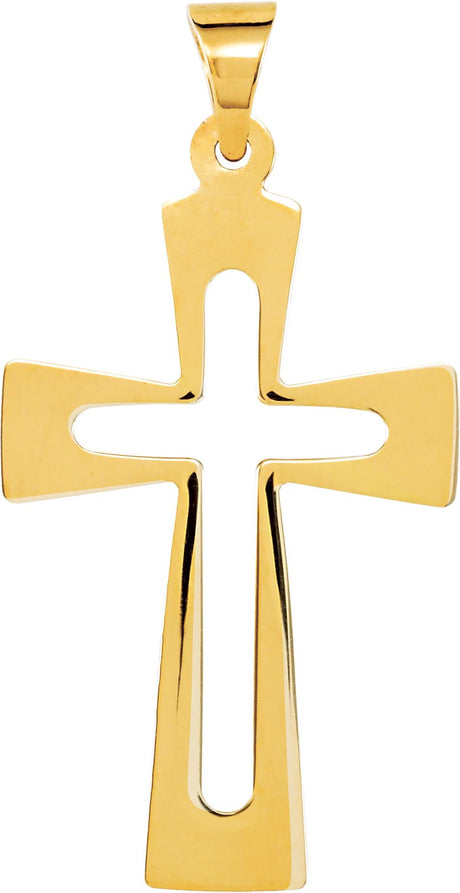 14K Gold Cross Pendant – 31.2x18mm - Yellow Gold