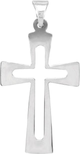 14K Gold Cross Pendant – 31.2x18mm - White Gold
