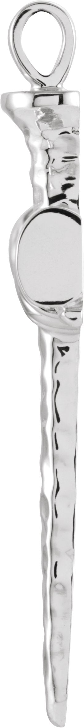 14K Gold Nail Cross Pendant - White Gold - view 2