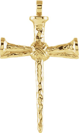 14K Gold Nail Cross Pendant - Yellow Gold