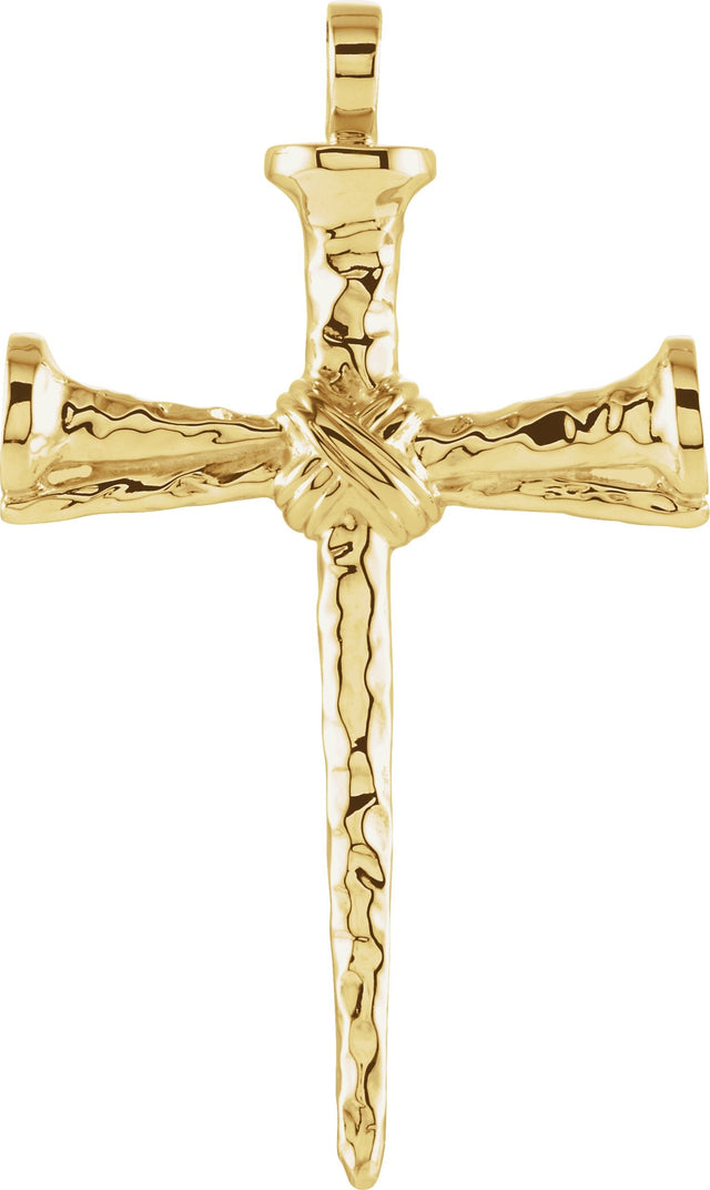 14K Gold Nail Cross Pendant - Yellow Gold