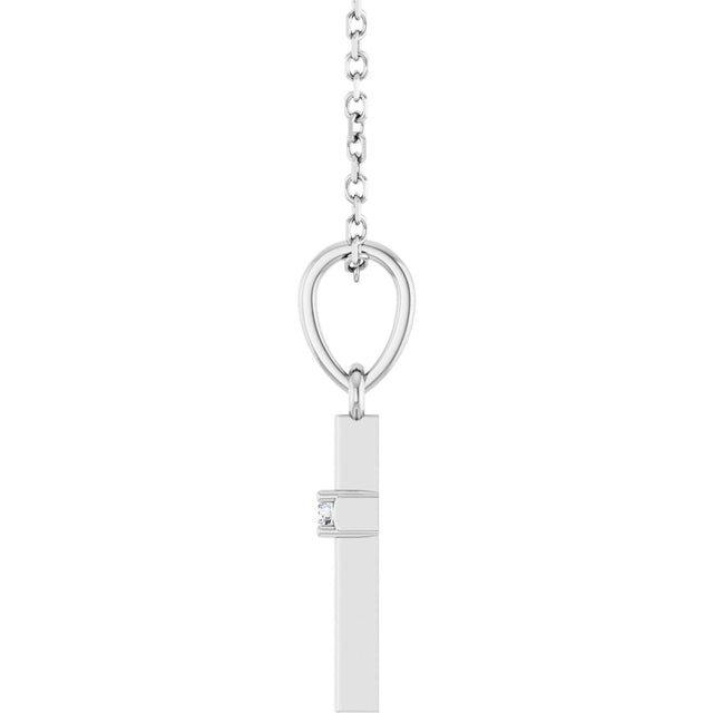 Platinum Round Natural Diamond Cross Necklace or Pendant – up to 0.015 CTW - view 6