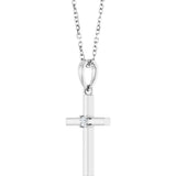 14K Gold Round Natural Diamond Cross Necklace or Pendant – up to 0.015 CTW - White Gold - view 5
