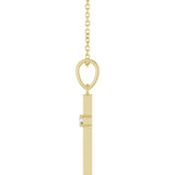 14K Gold Round Natural Diamond Cross Necklace or Pendant – up to 0.015 CTW - Yellow Gold - view 6