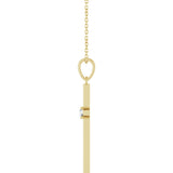 14K Gold Round Natural Diamond Cross Necklace or Pendant – up to 0.015 CTW - Yellow Gold - view 6