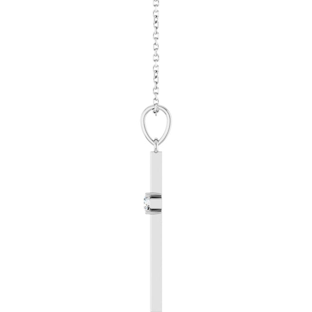 Platinum Round Natural Diamond Cross Necklace or Pendant – up to 0.015 CTW - view 6