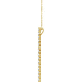 14K Gold Round Lab-Grown Diamond Accented Cross Necklace or Pendant – 1.8-2.4mm Stones - Yellow Gold - view 12