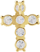 14K Gold Round Natural Diamond Cross Necklace or Pendant – up to 1 3/8 CTW - Yellow Gold - view 8