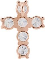 14K Gold Round Natural Diamond Cross Necklace or Pendant – up to 1 3/8 CTW - Rose Gold - view 8