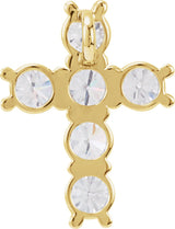 14K Gold Round Natural Diamond Cross Necklace or Pendant – up to 1 3/8 CTW - Yellow Gold - view 5