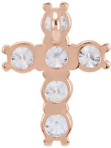 14K Gold Round Natural Diamond Cross Necklace or Pendant – up to 1 3/8 CTW - Rose Gold - view 8
