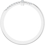 14K Gold Round Lab-Grown Diamond Sideways Cross Ring - White Gold - view 12