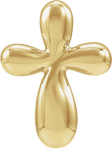 14K Gold Electroform Puffed Cross Pendant