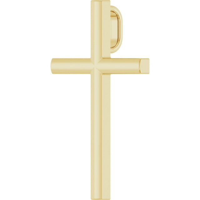 18K Gold Cross Necklace or Pendant – 21.7x13.5mm - Yellow Gold - view 2