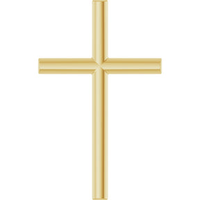 18K Gold Cross Necklace or Pendant – 21.7x13.5mm - Yellow Gold