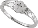Platinum Youth Cross Signet Ring - view 4