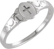 Platinum Youth Cross Signet Ring