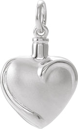 10K Gold Heart Ash Holder Necklace or Pendant - White Gold - view 5