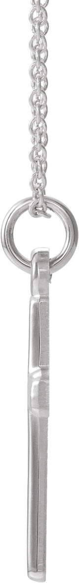 14K Gold Cross Necklace or Pendant – 16.5x12mm - White Gold - view 2