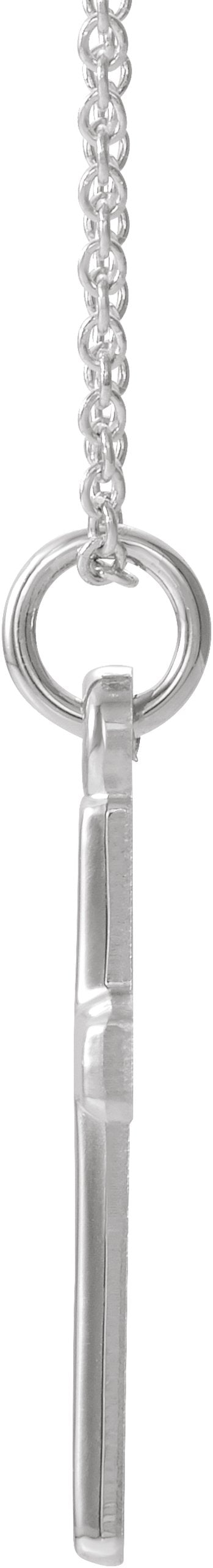 14K Gold Cross Necklace or Pendant – 16.5x12mm - White Gold - view 2