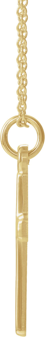 14K Gold Cross Necklace or Pendant – 16.5x12mm - Yellow Gold - view 2