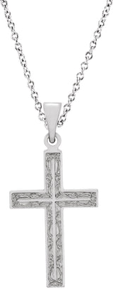14K Gold Cross Necklace or Pendant – 25.9x12mm - White Gold