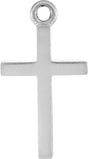 14K Gold Cross Charm - White Gold